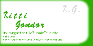 kitti gondor business card